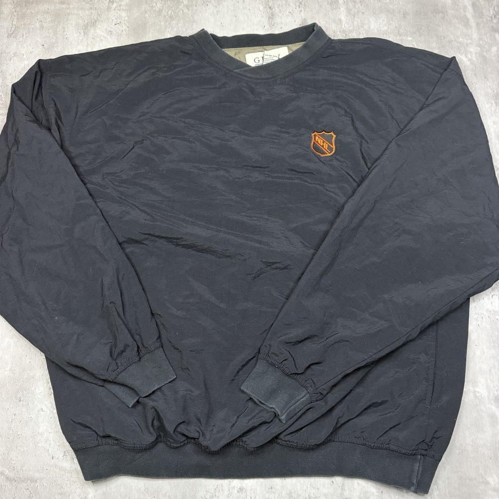 Vintage Gear For Sports NHL Windbreaker Crewneck Pullover Nylon Hockey Mens XL